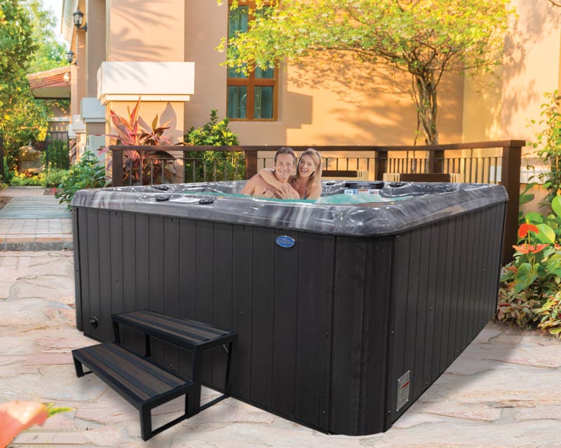 Calspas hot tub being used in a family setting