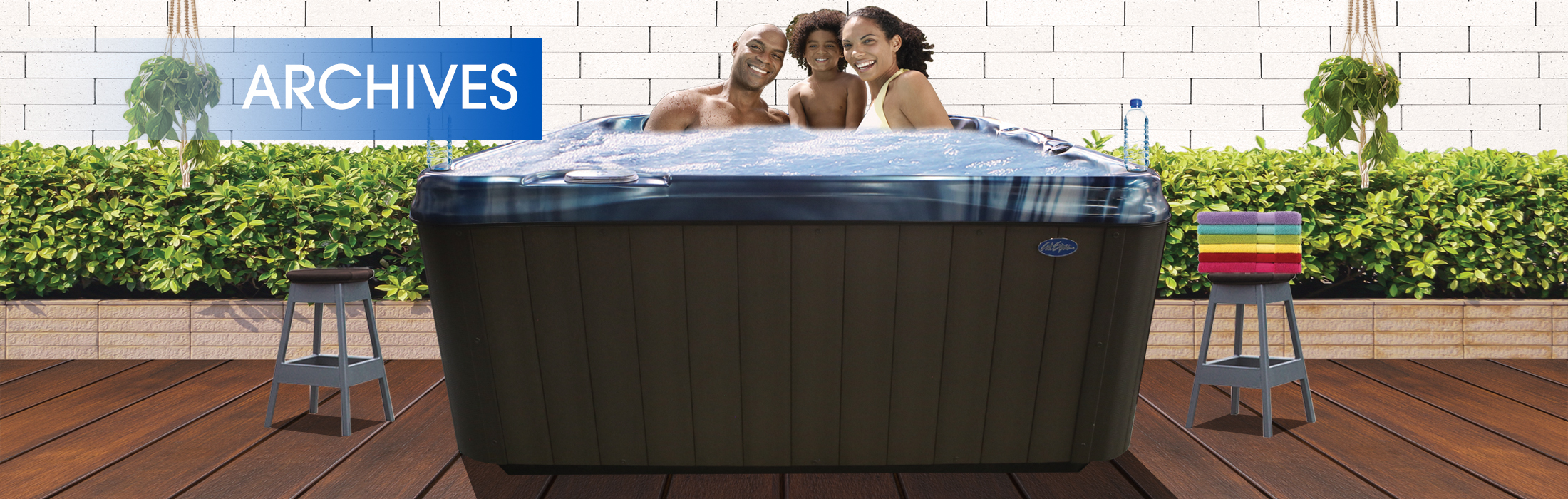 Calspas hot tub being used in a family setting